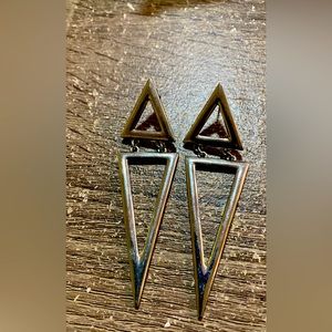 Silver triangle earrings